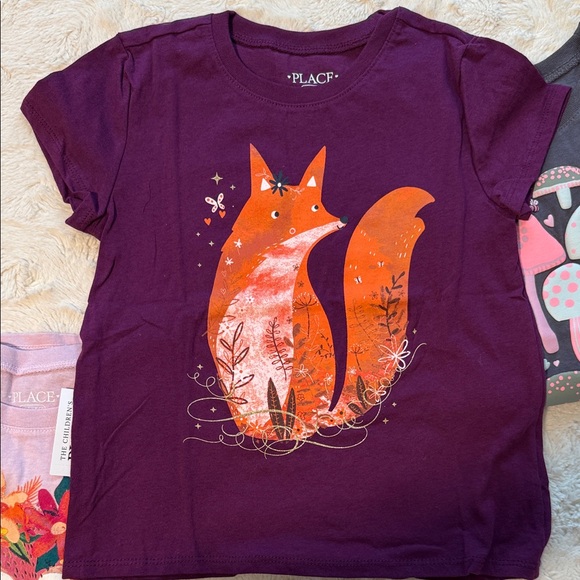 The Children's Place Kids Tees - Pink, Purple, Gray. Size S/P 5/6 - Picture 3 of 5